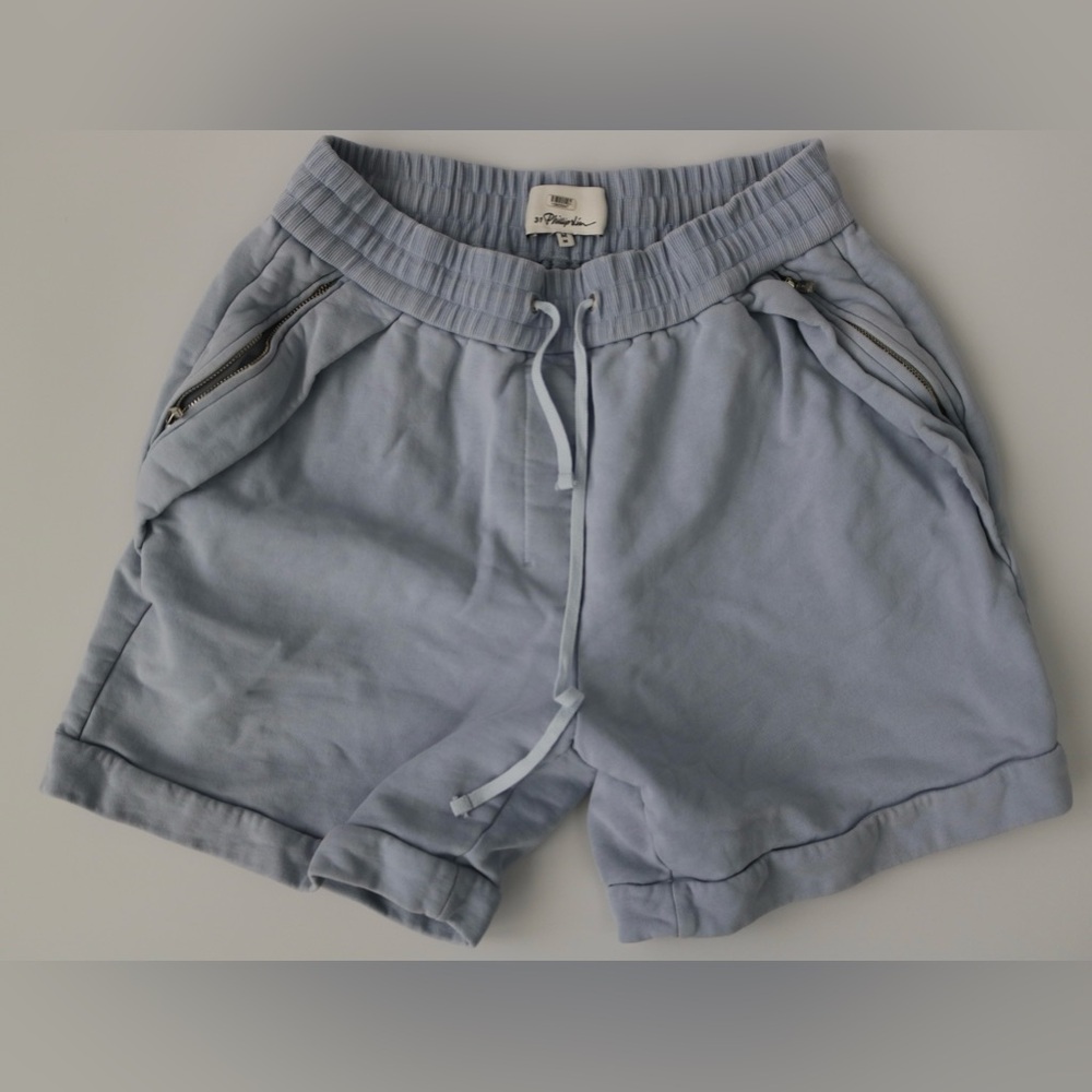 3.1 Phillip Lim Light Blue Sweat Shorts, Size Medium.